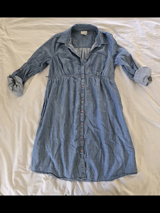 Motherhood Dresses & Skirts - Motherhood Chambray Button-Front Shirt Dress in Light Blue
